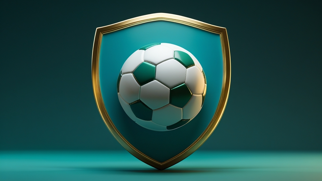 a trustworthy online bookmaker shield with soccer ball