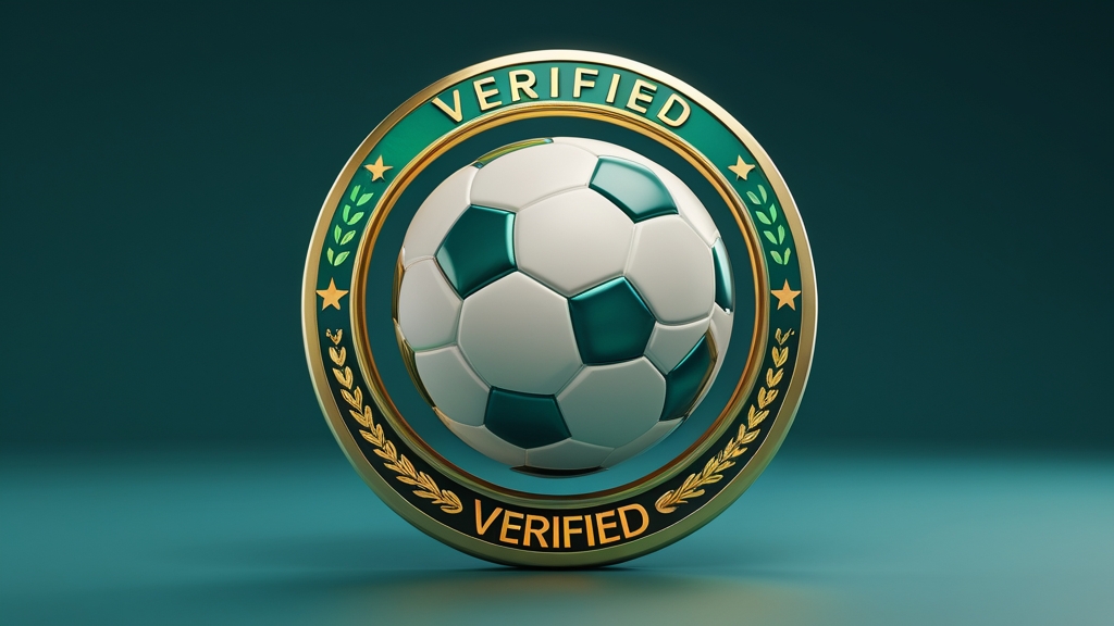 a verified badge with soccer ball and gold